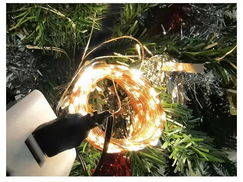 USB Copper Wire Lights Fairy Garland Lights LED String Lights Outdoor Waterproof String For Christmas Wedding Party Decorations