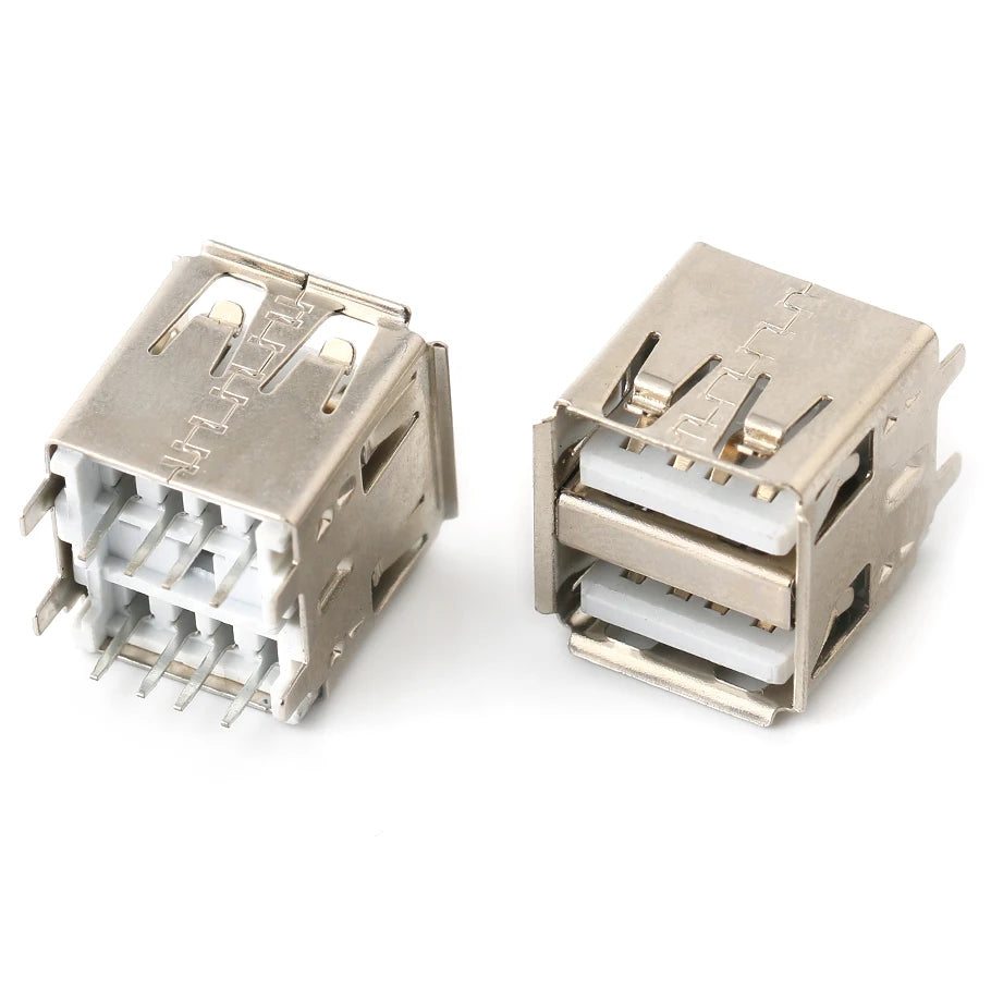 10PCS USB Interface Double-Layer USB Socket Type A Standard Port Male and Female Solder Socket DIP Straight Bent Pin PCB Socket