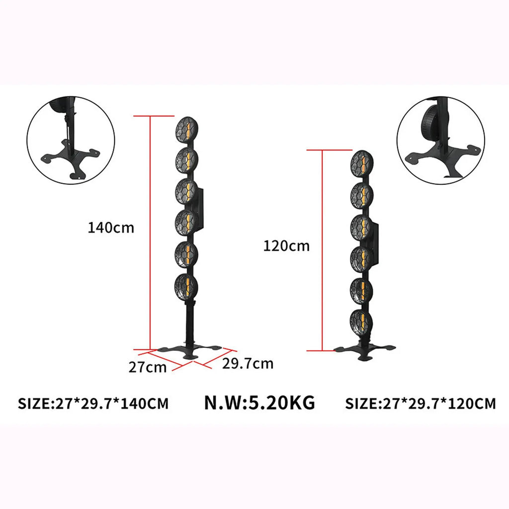 6‑Head Retro Stage Light MAX 300W COB RGB Effect Light DMX512 Voice Control 15/33CH Strobe Party Bar DJ Show Lighting IP20