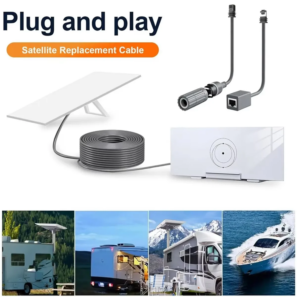 For Starlink Gen3 Ethernet Adapter Cable Extension to RJ45 Female Coupler Waterproof with Starlink Router Dish Outdoor Extender