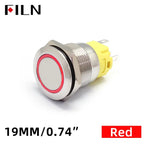 FILN 16mm 19mm 22mm Stainless Steel Waterproof LED Indicator Metal Push Button  Switch Power Symbol   Start Stop Power on Off