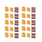 5/10 Pairs XT30 2mm Gold Plated Battery Connector with Heat Shrink Tube for Drones RC Cars