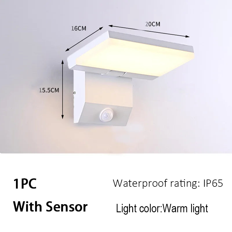 Modern Outdoor Wall Lamp LED Waterproof IP65 Sensor Wall Lights Garden Courtyard Balcony Corridor Porch Bedroom Indoor Lamps