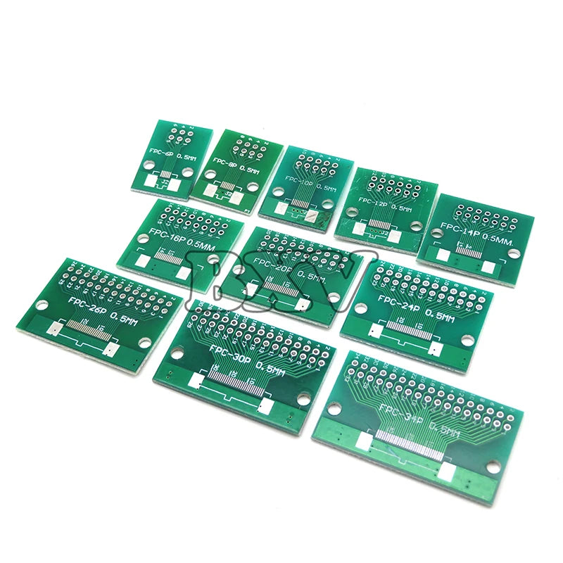 Ibuw 0.5mm 1mm Pitch FPC FFC PCB Board 6 8 10 12 20 40 50 Pin To DIP 2.54mm Connector  Double Side Adapter Socket Plate DIY KIT