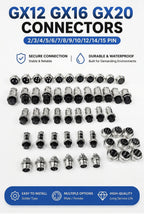 GX12 GX16 GX20 Aviation Connector 2 3 4 5 6 7 8 9 10 12 Pin Male Female Circular Metal Cable Plug Panel Mount Socket Industrial