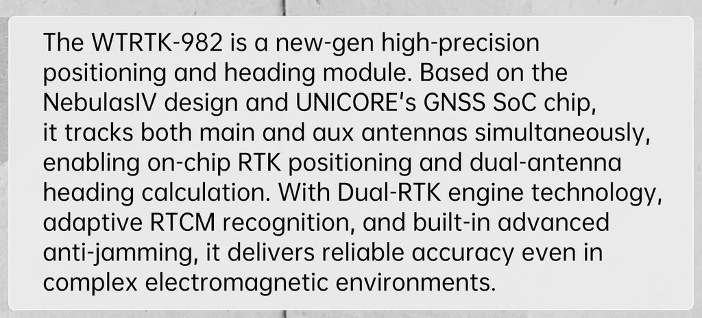 WITMOTION UM982 GNSS Receiver RTK Module ZED-F9P UM980 Sensor GPS BDS GLONASS /Galileo For High Accuracy Drones Positioning