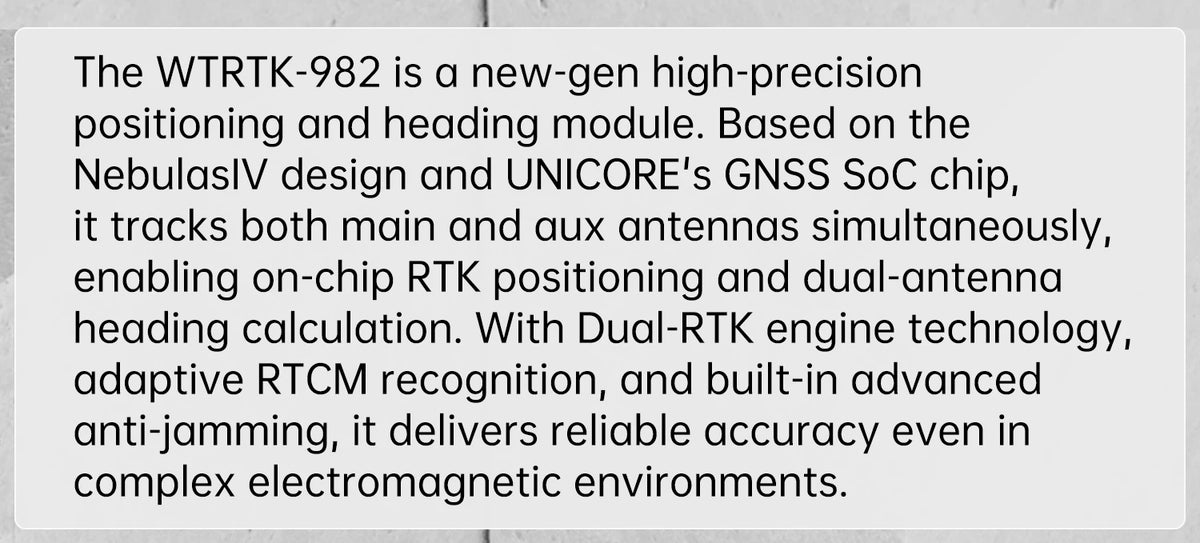 WITMOTION UM982 GNSS Receiver RTK Module ZED-F9P UM980 Sensor GPS BDS GLONASS /Galileo For High Accuracy Drones Positioning