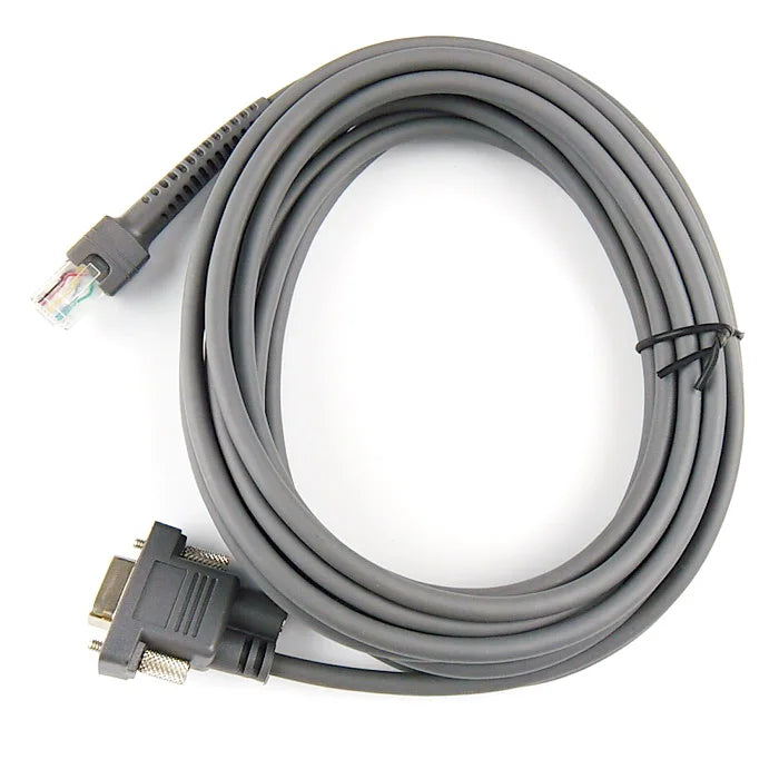 2/3/5M RS232 Straight Harness AC Adapter US EU Plug Power Supply Zebra Symbol LS2208 LS4208 LS9208 Barcode Scanner Serial Cable
