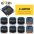 1-10pcs 0.96 Inch OLED Display Module I2C IIC SPI Serial 128X64 LCD 3.3-5V 4 Pin White/Blue/Yellow Blue  for Arduino