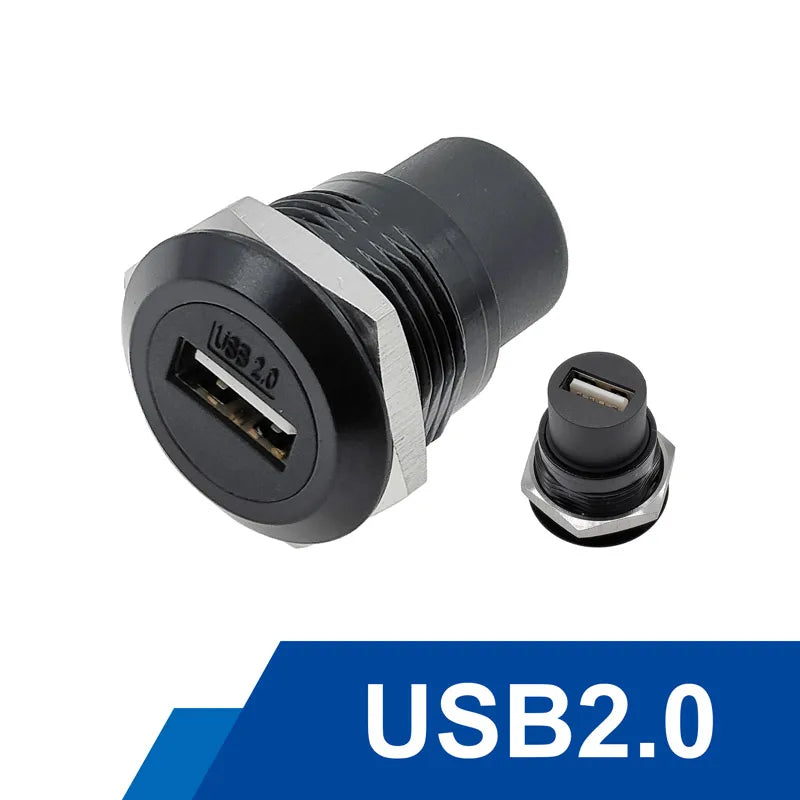 1Pcs Metal Round Socket Module D Type RJ45 Straight Through Network USB2.0 USB3.0 Connector Panel Mounting HDMI CAT6