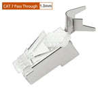 COMNEN 10Gbps RJ45 Connectors Cat8 Cat7 Cat6A Pass Through 8P8C 1.3mm Gold Plated Shielded FTP/STP|RJ45 Network Modular Plug