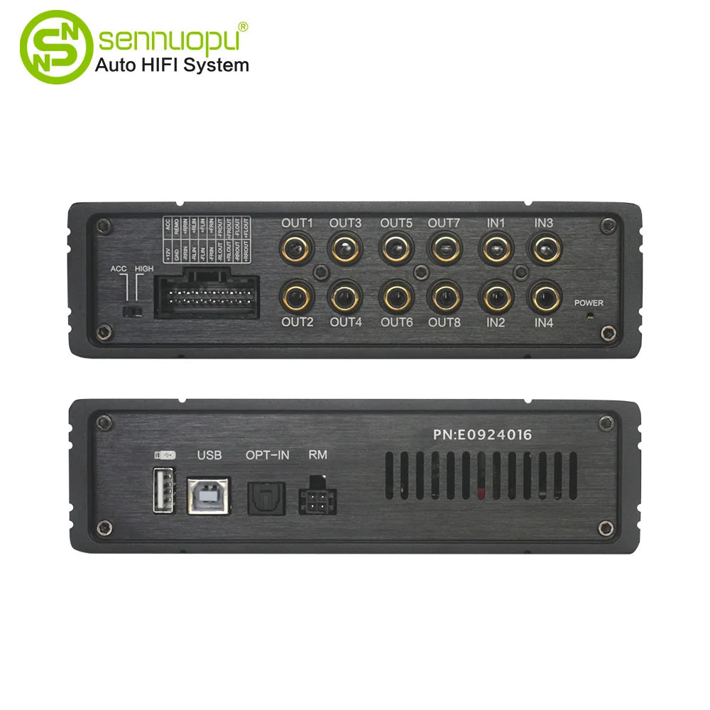 Sennuopu DS-M8 Car Audio 4 Ch Power Amplifier 8 Channel Dsp Processor Bluetooth Amp Equalizer Amplificador Automotivio Sound