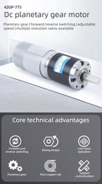 Planetary Gear DC Reduction Motor 24V Mingyang 42GP-775 Low-speed Small Motor Speed Regulation Micro Motor