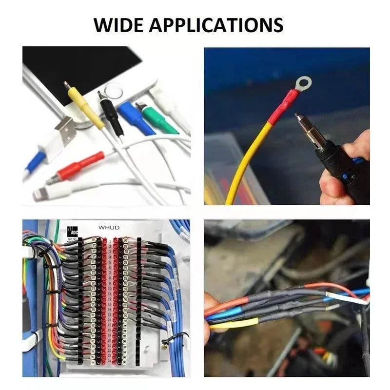 Heat Shrink Tubing Thermoresistant Tube Heat Shrink Wrapping Kit 2:1 Insulation Wire Cable Kit ,For Electrical Wiring and Repair