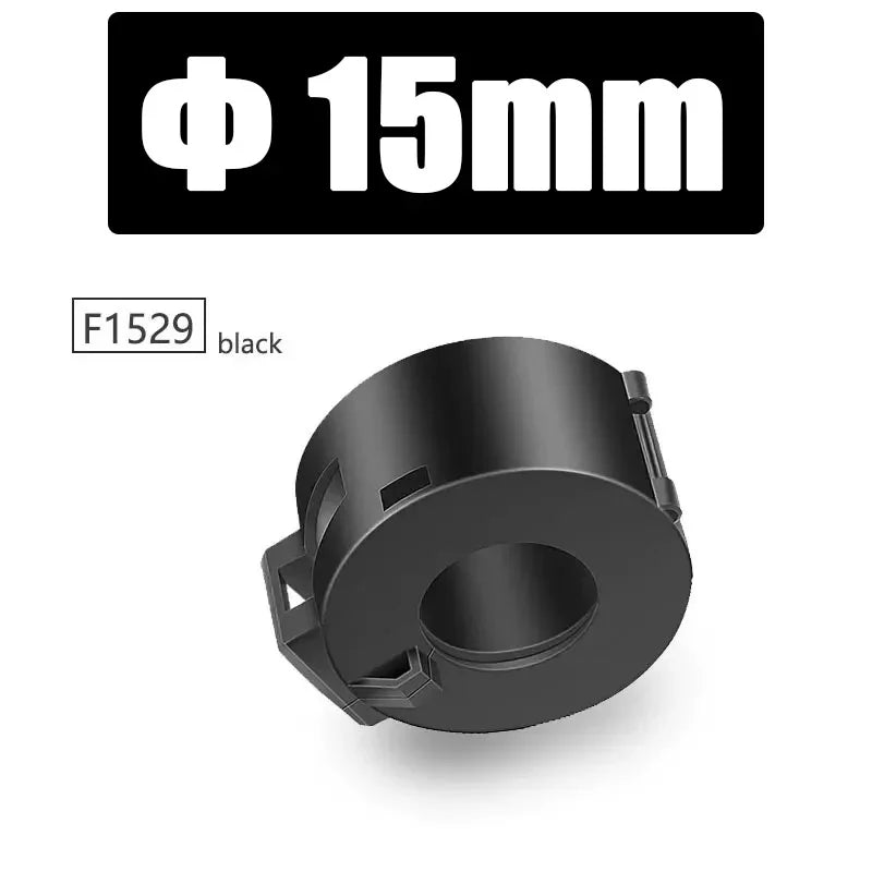 10Pcs 3.5/5/7/9/13/15mm Ring Core Ferrite Bead Clamp Choke Coil EMI RFI Noise Filter Clip Snap Cable for Black Magnetic Snap-on