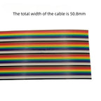Rainbow Dupont Flat Ribbon Cable 1.27mm Pitch 1 Meter Length 6P‑64P Multi Pin Counts Compatible for FC Dupont Connector