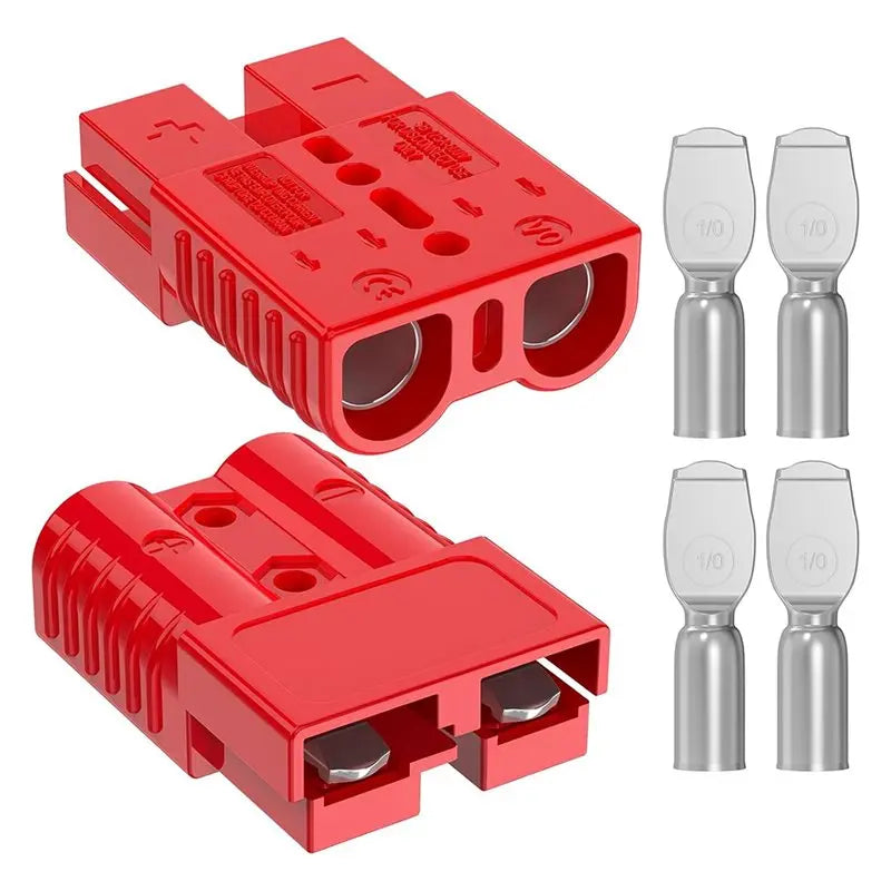 【A08I】For Anderson Plug 175A Quick Connect Kit For Winch, RV, Truck & Marine - 1/0 AWG, 12V-36V (2-Pack) - Red