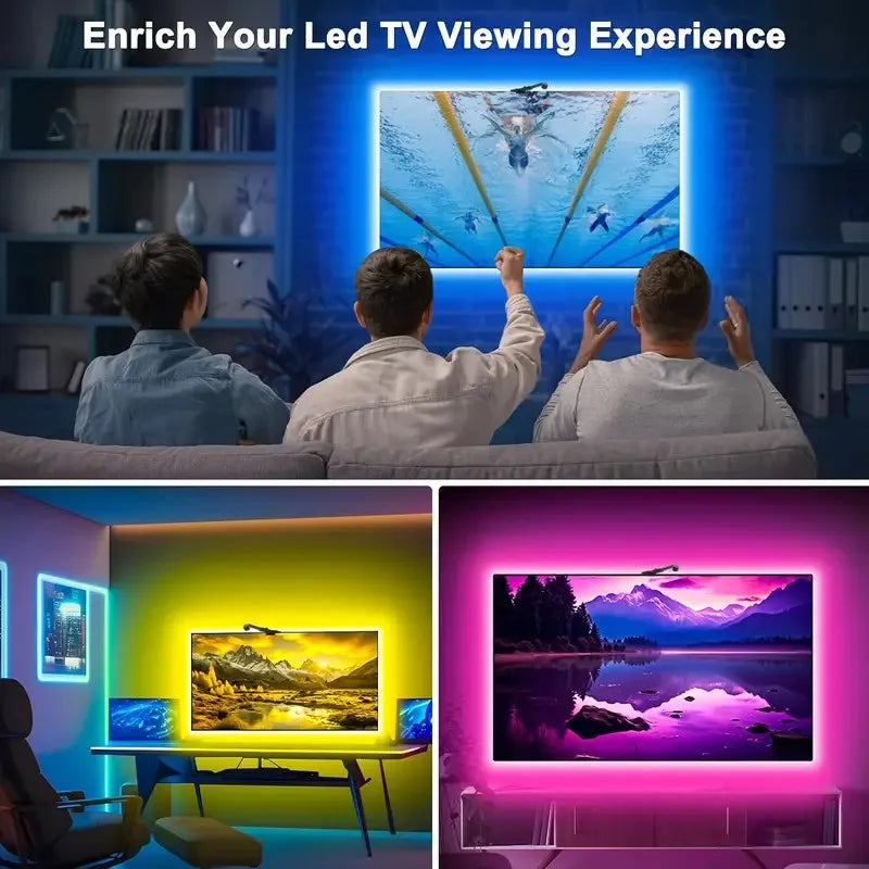LED TV Backlight with Color Picking Sensor RGB-IC Led Strip Lights App Control Music Sync Light for 55-75inch PC/TV Ambient Ligh