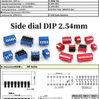 5-50Pcs Slide Type Switch Module 1 2 3 4 6 8 10PIN /1.27/2.54mm Position Way DIP/SMD Pitch Toggle Switch Blue Snap Switch Dial