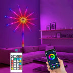 RGBIC Firework Strip Lights LED USB Powered Room Decor with Realistic Blooming Visuals BT APP Control Neon Strip USB 5V Changing Smart Lamp Sync Music Bedroom Decor Dream Light