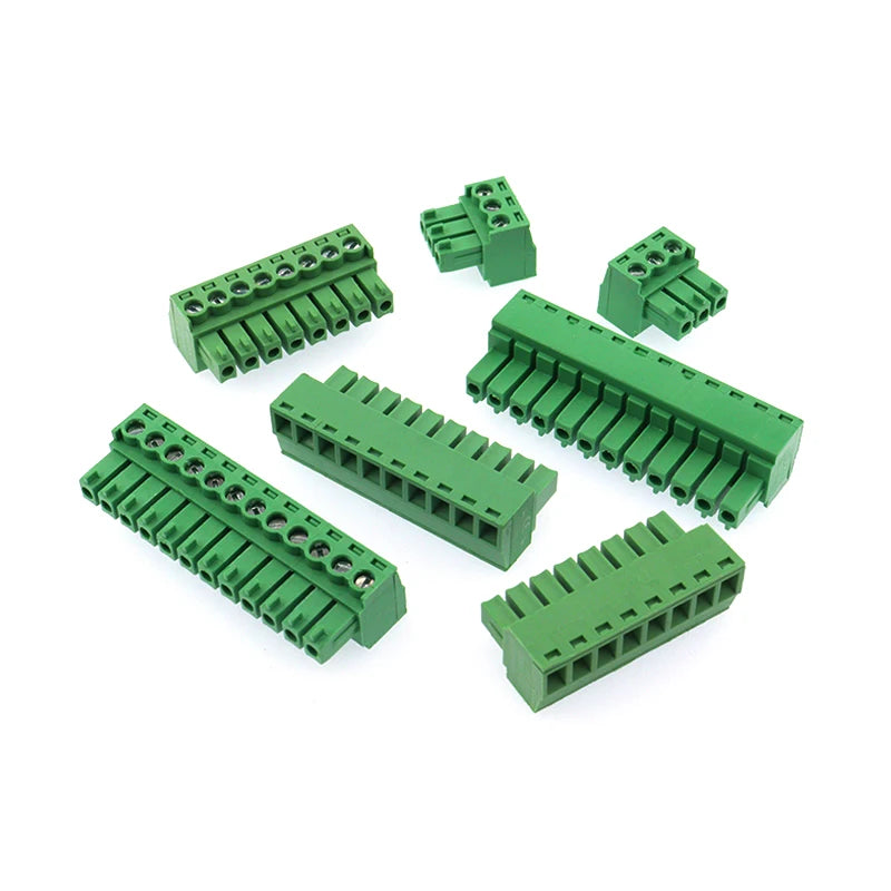 20pcs/20pairs 15EDG 2EDGK-3.81mm Female Straight  RA Male Wafer 300V8A 2P-24P PCB Phoenix Plug-in Wire Terminal Block Connector