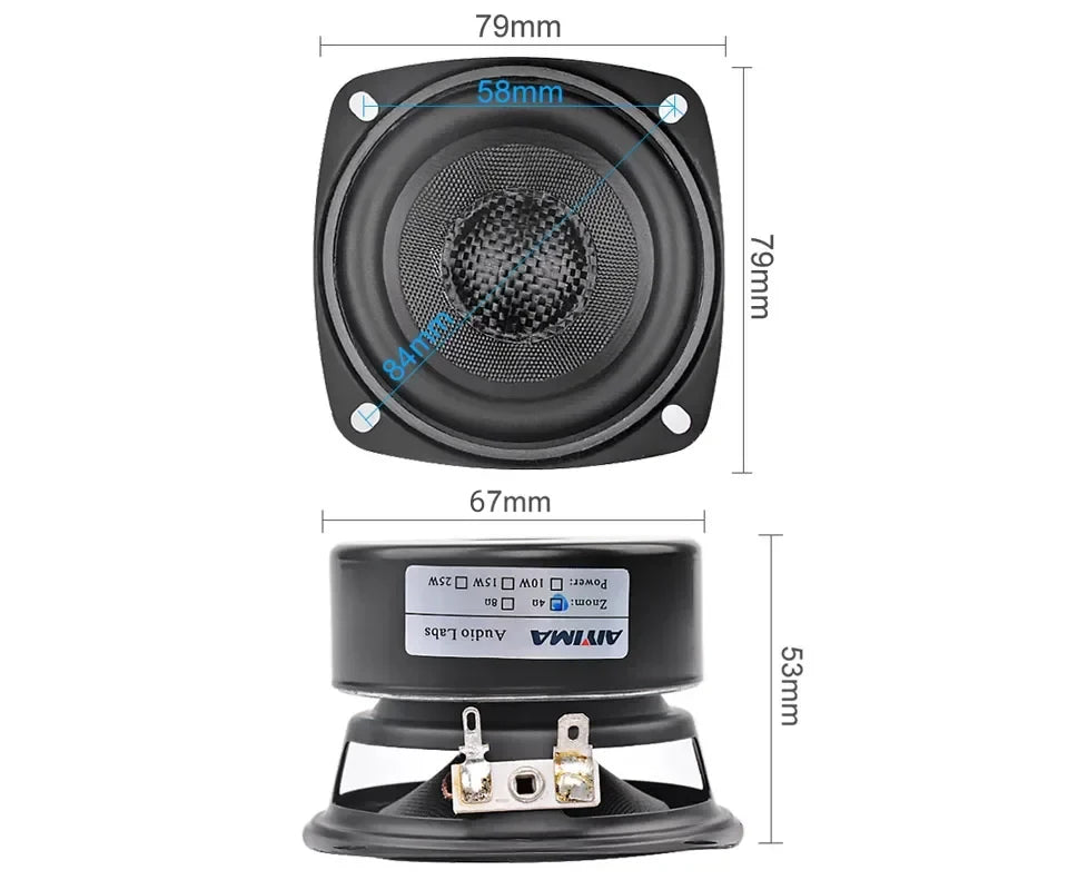 AIYIMA 2Pcs 3 Inch Full Range Sound Speakers 4 8 Ohm 20W Waterproof Speakers Glass Fiber Loudspeaker For Home Amplifier Audio