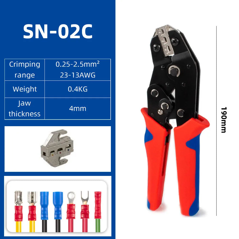 Crimping Tool For Dupont JST MOLEX Terminals,No/Pre Insulated Ferrules,Butt Connectors,Solar & Coax Connectors SN-58B 2549 2546B