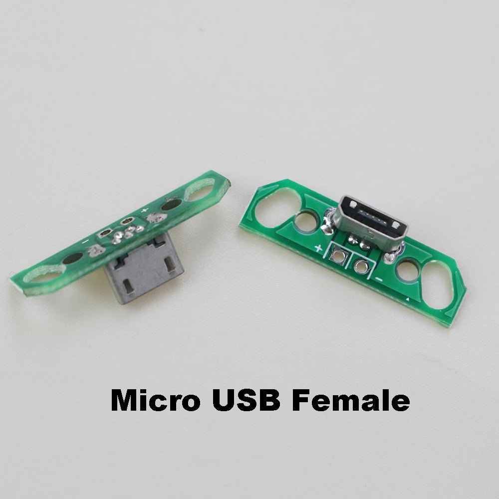 For Micro Data Charging Cable Jack Test Board with Pin Header 90 Degree Micro USB Female Male Connector