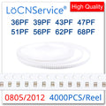 LoCNService SMD Capacitors 4000PCS 0805 2012 COG/NPO RoHS 50V 5% 36PF 39PF 43PF 47PF 51PF 56PF 62PF 68PF High quality