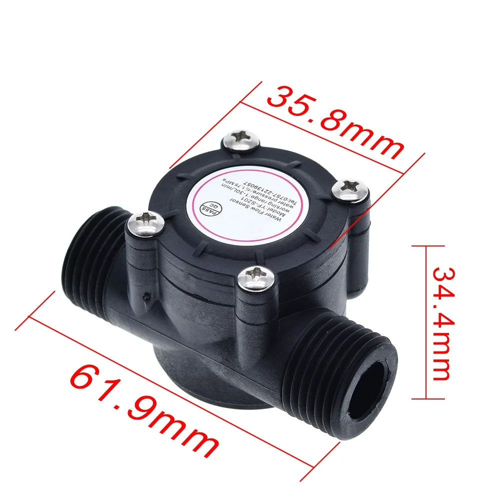 1/2/5pcs TZT Water flow sensor flowmeter Hall flow sensor Water control 1-30L/min 2.0MPa YF-S201