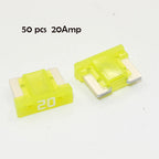 Micro Blade Fuses 50pc Assortment Pack - Car Auto Electrical Replacement Fuse