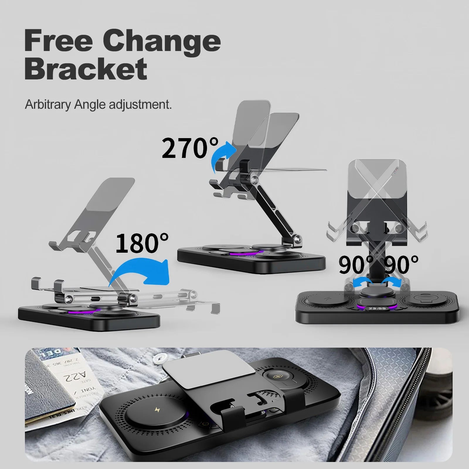 7-in-1 Wireless Charger Station 15W Fast Charging Type C Port Multi-Function Devices for iPhone 17 16 15 14 Samsung Airpods iPad
