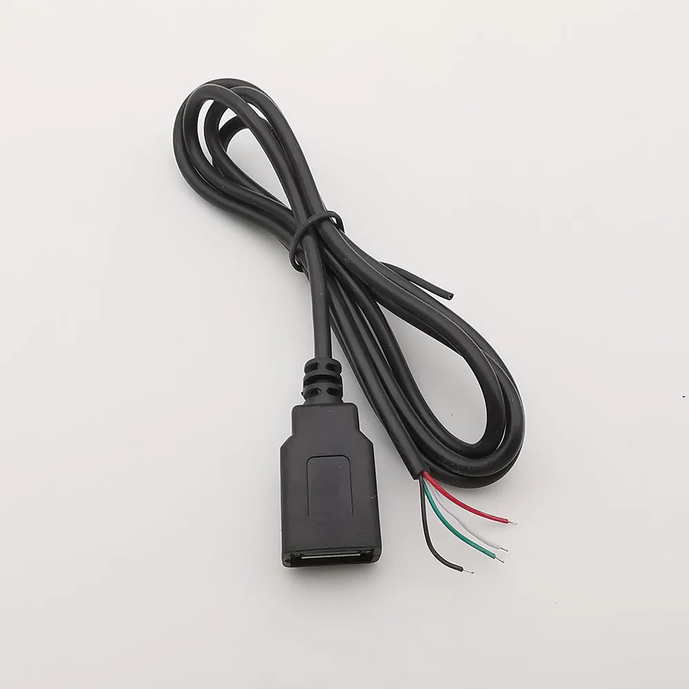 5V USB 2.0 A Female Male Power Supply Cable Connector 2Pin 4Pin Wire Charge Extension Cable Adapter Welding Line DIY 0.3m 1m 2m