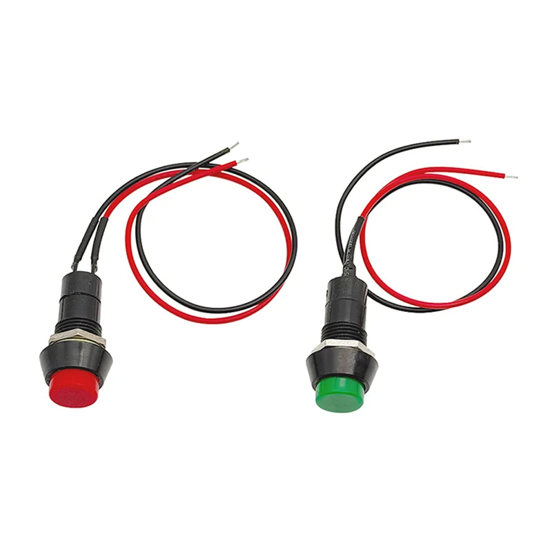 PBS-11A Self-locking Latching Switches 12mm PBS-11B Self-Reset Momentary Switches 2Pins 12mm Push Button Switch with Wire 20cm