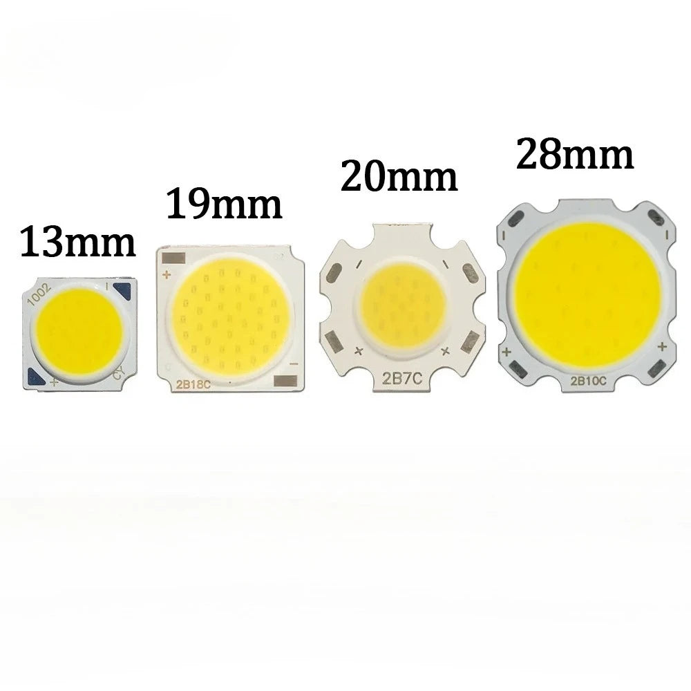 10pcs COB LED 3W 5W 7W 10W 12W 15W 18W 30W 36W Neutral Cold Warm White 13mm 20mm 28mm 1919 Chips Lamp SpotLight Downlight DIY
