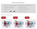 16/19/22mm Metal Button Switch Waterproof Momentary Self Reset Screw Foot Red Green Blue Mushroom Head Power Switch
