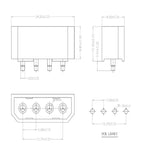 5pcs 5.08mm Pitch Molex White Big 4p 4d Female Socket Straight Hollow Needle for Pc Computer Atx Ide Power Connector