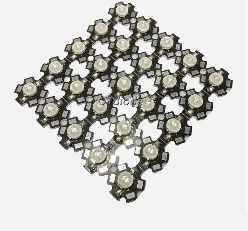10-100pcs 1W 3W High Power LED Diodes Warm Cold Natural White/Red/Green/Blue/Royal Blue 450 660nm Deep Red UV With 20mm Star PCB