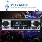 Hippcron Car Radio 1 Din Car MP3 Stereo Audio Player Bluetooth FM Receiver Support AUX/USB 12V Universal