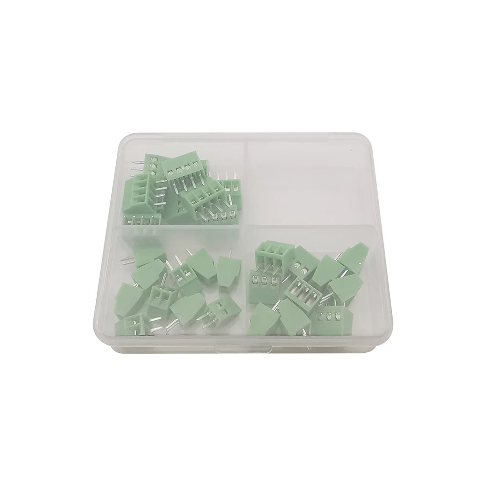 30Pcs/Box KF128 2/3/4Pin 2.54mm PCB Mini Screw Terminal Block Connector KF128-2.54 2p 3p 4p for 26-18 AWG Wire