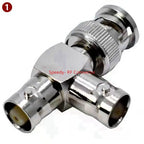 Q9 BNC Male Female Connector Tee Type 3Way Splitter BNC To BNC Male Female 90 Degree Right Angle Brass RF Coaxialc
