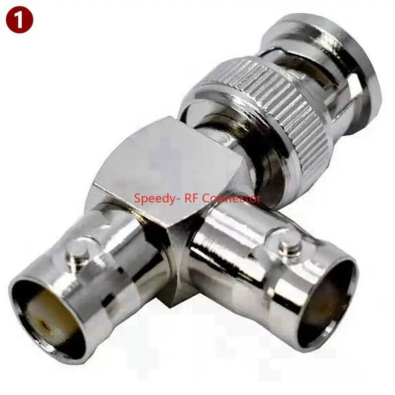 Q9 BNC Male Female Connector Tee Type 3Way Splitter BNC To BNC Male Female 90 Degree Right Angle Brass RF Coaxialc