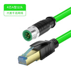 M12 Sensor Connector Wire CAT6 4Pin 8Pin A/D/X Code to RJ45 Adapter Ethernet Cable Industrial Camera Shielded Twisted Pair Line
