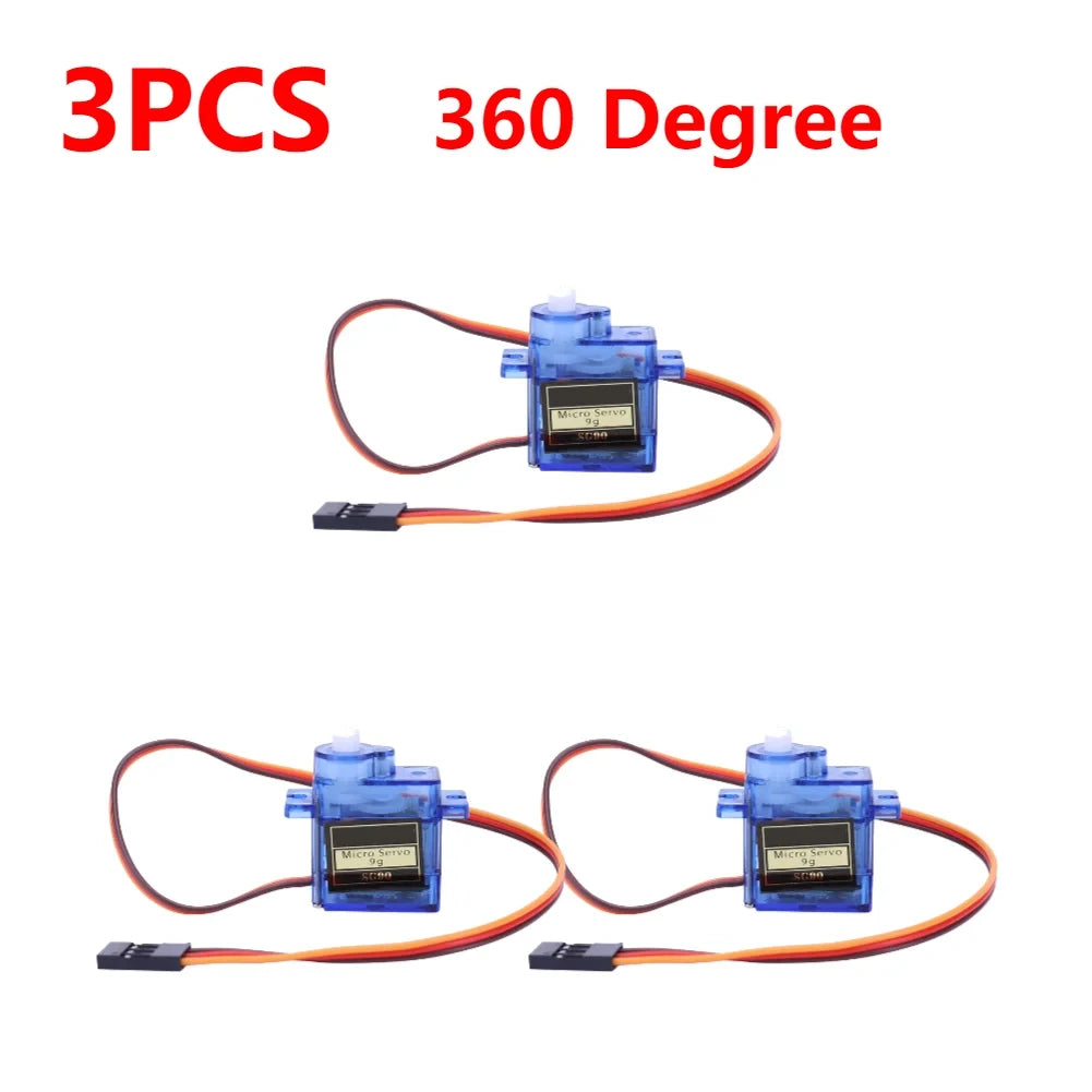 1-5pcs SG90 9G Micro Digital Servo Motor 180/360Degree Fixed-Wing Micro Gear Servo Motor for Rc Helicopter Toy Airplane Aircraft