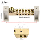 1/2Pcs Terminal Ground Bar Screw Terminal Block Barrier Brass 9/11/13/15/17 Positions with Bracket for Electrical Distribution
