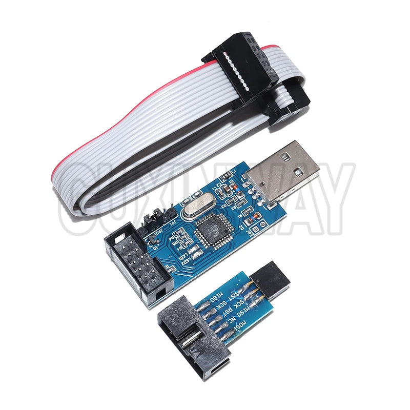 USBASP USBISP AVR Programmer USB ISP USB ASP ATMEGA8 ATMEGA128 Support Win7 64K 10Pin To 6 Pin Adapter Board