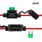 1Set 1A-40A Waterproof 32V Mini/Small/Medium Auto Fuse Holder 18/16/14/12/10AWG With Car Blade Fuse 3A 5A 7.5A 10A 15A 20A