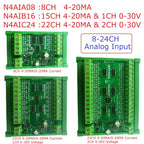 2PCS 8-24CH 4-20MA To RS485 Current Analog Input Collector Module MODBUS RTU Board For PT100 K Thermocouple Pressure Sensor