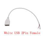 5V USB 2.0 A Male/Female Plug Power Supply Cable 2/4Pin Pigtail Wire Jack Charger Charging Cord Extension Connector DIY 0.3/1/2M