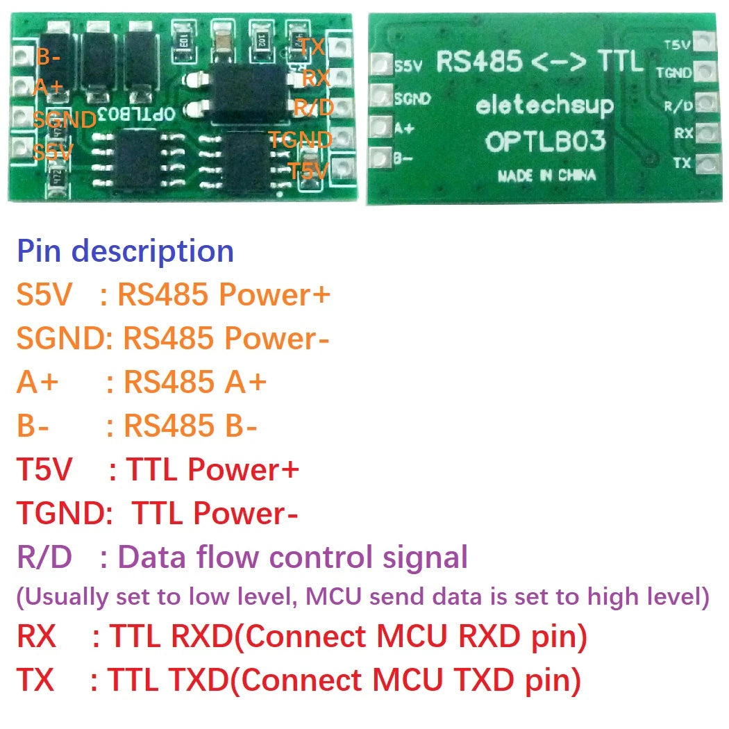 Industrial Grade UART TTL to RS485 Isolated Communication Surge Protection for Arduiuo MEGA 4 NODEMCU ESP8266